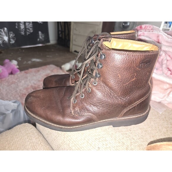 H.s TRASK Mens Ankle LACE UP Boots 10.5M Brown Leather H8501-200 HTF - Picture 3 of 7